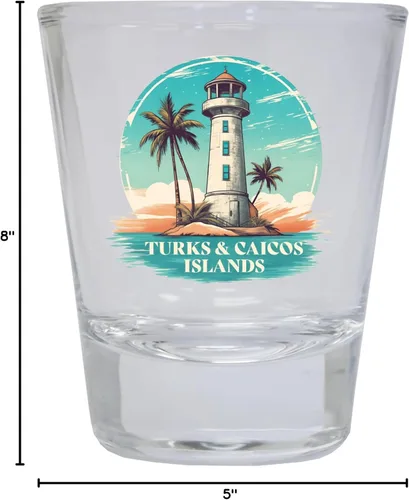 Miniatura 4 de Turks And Caicos Design A Souvenir - Vaso de chupito redondo transparente de 1.5 onzas, paquete de 4 unidades Transparente Paquete de 4