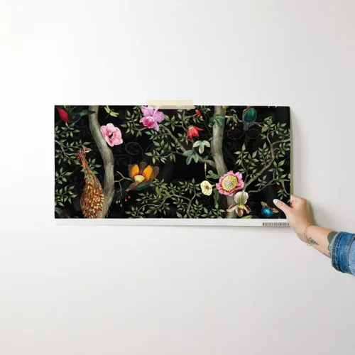 Miniatura 7 de Papel tapiz para despegar y pegar, diseño de jardín tropical, negro, chino, antiguo, chinoiserie, papel pintado extraíble personalizado Spoonflower