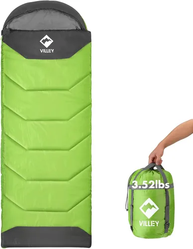 Miniatura 8 de VILLEY Camping Sleeping Bag for Adults Boys and Girls, Lightweight Compact Backpacking Sleeping Bag for Outdoor, Traveling, Hiking