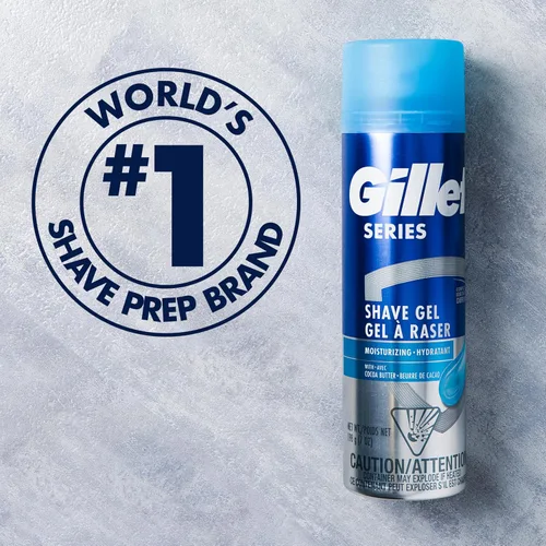 Miniatura 8 de Gillette Gel de afeitado hidratante Series 3X, 6 unidades, 7 onzas cada uno, lubricación para proteger contra la irritación, azul-blanco, 7 onzas