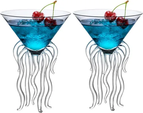 Miniatura 11 de GAOGAO Vaso de Martini de Pulpo Herramientas de Vaso de Bar de Cóctel Creativo (2 Transparentes)