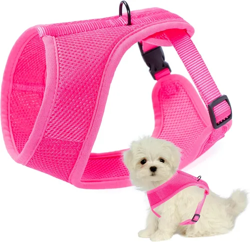 Miniatura 20 de Mile High Life Arnés para perro, chaleco floral de malla de aire para perros y gatos pequeños de 20 libras, fácil de poner, cierre fácil ajustable