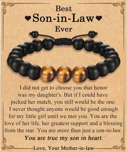 Regalos para hombres, adolescentes, niños, pulseras de cuentas, regalos para yerno, hermano, suegro, cuñado, tío, amigo, novio, abuelo, padre, hijo,