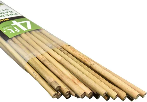 Mininfa Estacas de bambú natural de 4 pies, estacas de jardín ecológicas, estacas para plantas que soportan la escalada para tomates, árboles,