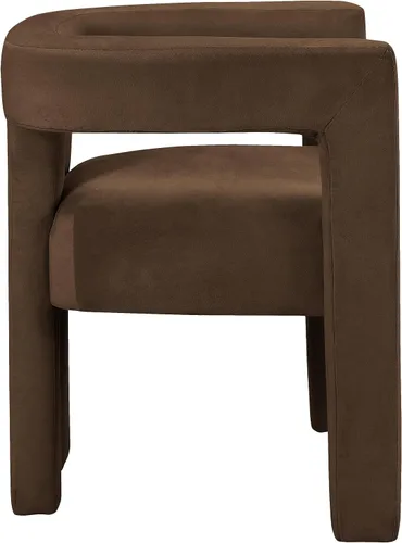 Miniatura 6 de Meridian Furniture 889Brown-C Colección Athena Moderna Silla de comedor contemporánea tapizada en terciopelo con terciopelo marrón suave, 25" An x