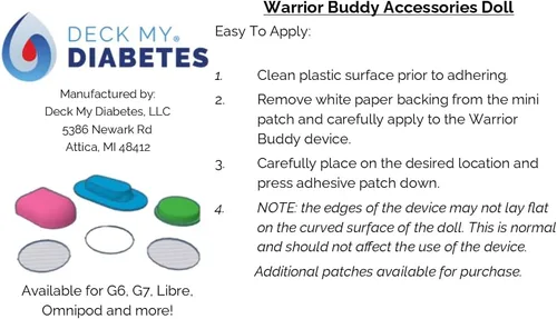 Miniatura 3 de Warrior Buddy - Accesorios para la diabetes compatibles con muñecas de 18 pulgadas o juguetes de peluche (Dexcom G6, plástico)