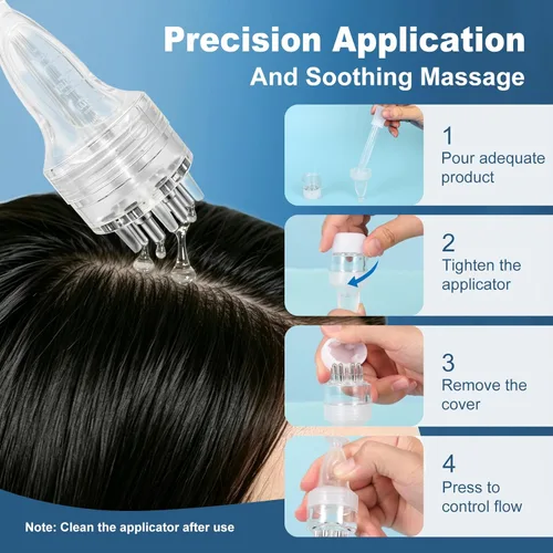 Miniatura 7 de Paquete de 8 sueros para el crecimiento del cabello y la barba de minoxidil al 5%, con biotina y aceite de ricino, minoxidil para hombres y mujeres