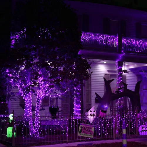 Miniatura 4 de Dazzle Bright - Guirnalda de luces de hadas de Halloween, 60 luces LED de 20 pies de alambre de cobre a batería y resistente al agua, decoraciones