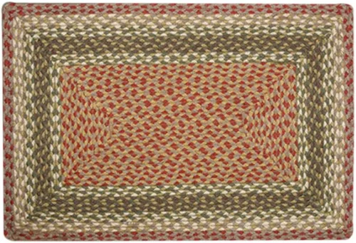 Earth Rugs Alfombra 3 x 5', Oliva/Borgoña/Gris
