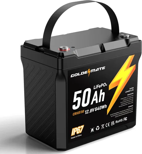 Miniatura 13 de GOLDENMATE Batería LiFePO4 de 12V 20Ah, impermeable IP67, batería de litio de 12V con más de 5000 ciclos profundos, BMS incorporado, celda