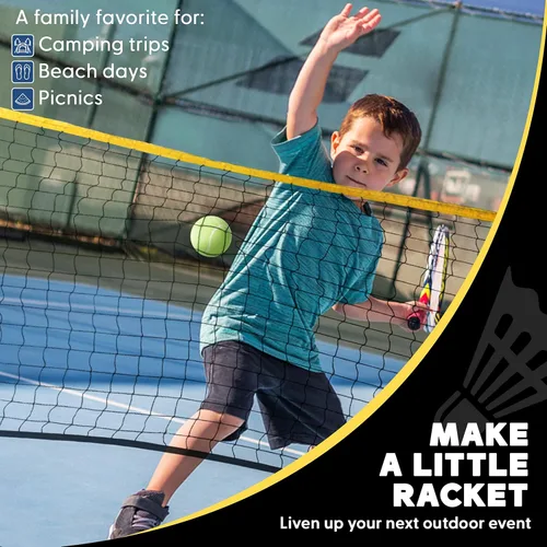 Miniatura 8 de Boulder Portable Badminton Pickleball Net - Foldable/Extendable Poles for Multiple Sports Heights (UP to 5 ft) - Ideal for Tennis, Pickleball, Negro