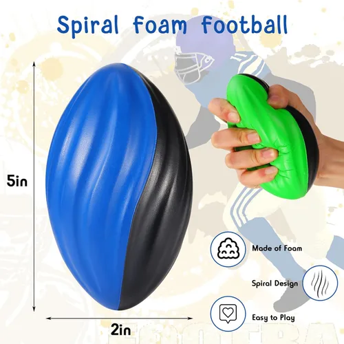Miniatura 3 de Woanger 40 mini bolas de fútbol de espuma en espiral de dos tonos, a granel de 5 pulgadas, suaves, pequeñas, impermeables, para niños, juguetes