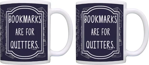 Miniatura 9 de ThisWear Librarian Gifts Bookmarks are for Quitters Regalos divertidos para lectores, regalo de ratones de biblioteca, taza de café de cerámica