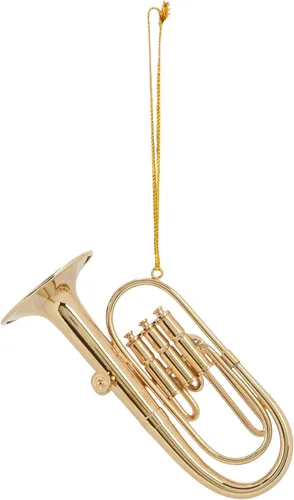 Miniatura 4 de Broadway Gifts Co - Instrumento de tuba en tono dorado, adorno colgante de latón de 4 pulgadas
