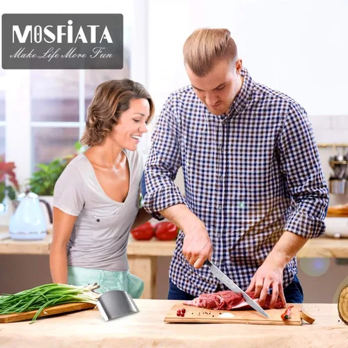 Miniatura 6 de MOSFiATA - Cuchillo de chef de 10 pulgadas súper afilado, cuchillo de cocina profesional con protector de dedos en caja de regalo, cuchillo