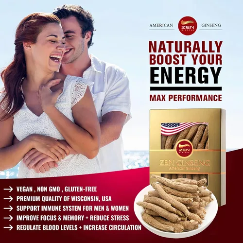 Miniatura 3 de Zen Ginseng American Wisconsin Ginseng - Raíz pequeña y larga, Panax Quinquefolio de calidad premium, aumenta la inmunidad y la energía para hombres