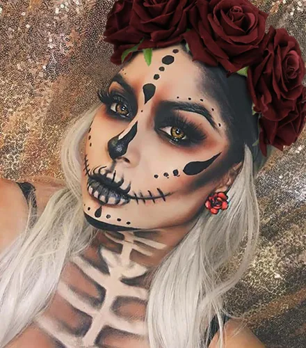 Miniatura 5 de WOVOWOVO Diademas florales de corona de rosas oscuras para mujer, diadema de rosas falsas rojas para festivales, Halloween, cosplay, disfraces