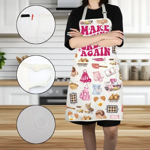 Miniatura 3 de VAMSII Regalo para amantes de la repostería, delantal para hornear con bolsillos, para cocinar, cocinero, regalo de cocina, delantal