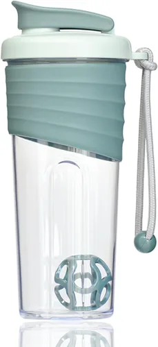Miniatura 13 de Botella agitadora para mezclas de proteínas, 24 onzas, botellas agitadoras de proteínas con bola mezcladora, botella mezcladora, botella de Rosa