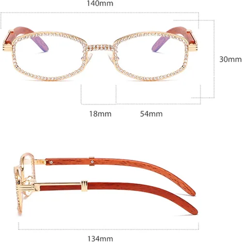 Miniatura 4 de Gafas de lectura con diamantes de imitación brillantes con marco retro punk brillante