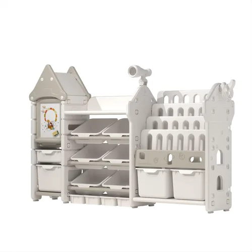 Miniatura 8 de UNICOO® Magic Castle - Organizador de almacenamiento y estantería de juguetes para niños con 14 cubos fáciles de tirar, material de polietileno