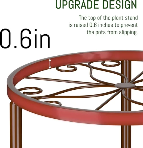Miniatura 3 de Linpla Paquete de 5 soportes de metal decentes para plantas, soportes resistentes para macetas para múltiples plantas, estante de hierro