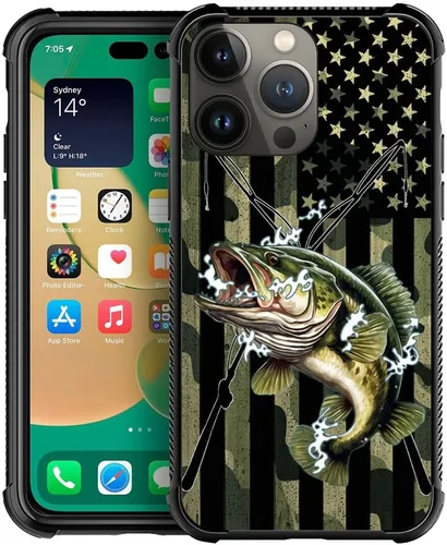 Miniatura 40 de DAIZAG Compatible con iPhone 13 Pro Max, Funda de TPU Protectora Anti-Arañazos Todo En Uno, Fundas para Hombre Mujer - Motivo de Madera Americana