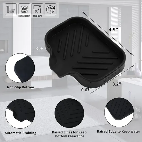 Miniatura 2 de MicoYang Jaboneras de Baño de Silicona con Boquilla de Drenaje - Organizador de Fregadero de Baño y Cocina, Soporte para Esponja, Bandeja de Jabón
