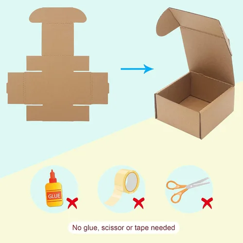 Miniatura 7 de Paquete de 10 cajas de envío pequeñas de 4 x 4 x 2 pulgadas (tamaño interior), cajas de cartón corrugado pequeñas para envíos, cajas de embalaje