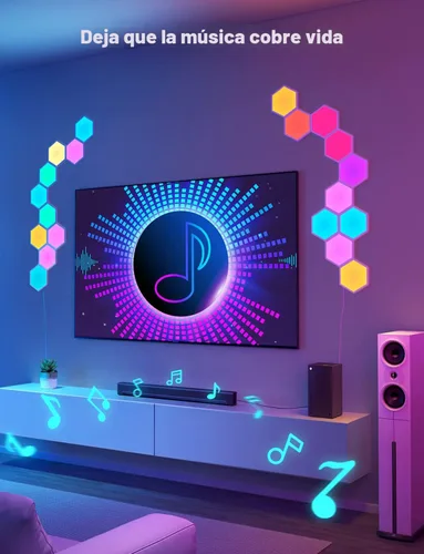 Miniatura 5 de Paneles de luz Govee Glide Hexa, luces de pared LED hexagonales RGBIC, luces de pared creativas Wi-Fi para el hogar inteligente con sincronización