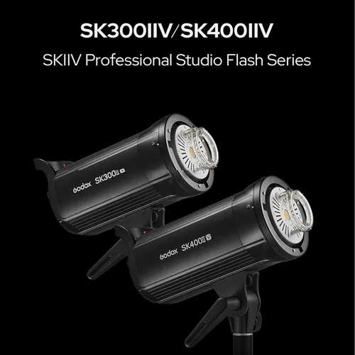 Miniatura 2 de Godox SK400II-V SK400II V 400Ws 5700±200K luz estroboscópica, sistema inalámbrico X 2.4G integrado, panel LCD transparente, con lámpara de modelado