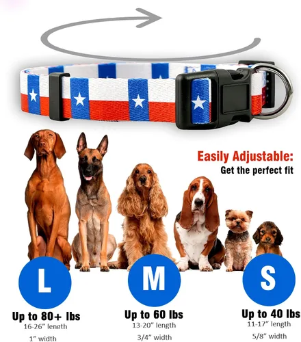 Miniatura 3 de Native Pup Collar para perro con bandera del estado de Texas (Texas, M)