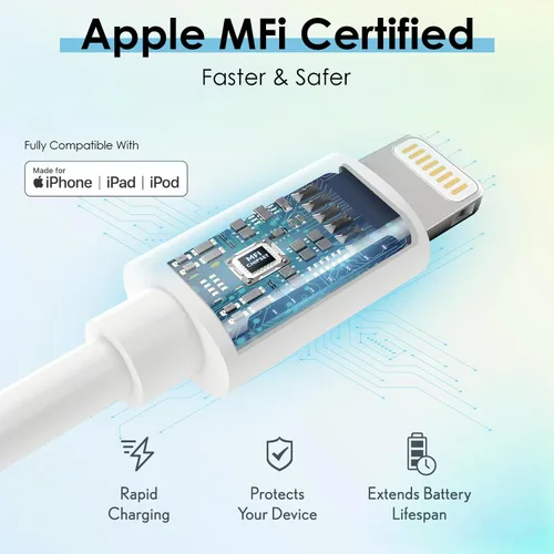 Miniatura 2 de Cable original de Apple [certificado MFi de Apple] Cable Lightning a USB compatible con iPhone 13/12/11 Pro Max/XS MAX/XR/XS/X/8/7/Plus/6S iPad