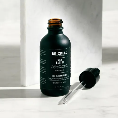 Miniatura 3 de Brickell - Aceite de argán para hombre, tratamiento de aceite ligero para el cabello para hombres, con aceite de argán, proteínas hidrolizadas