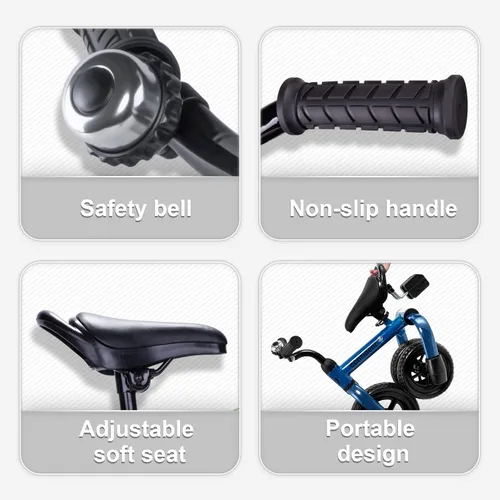 Miniatura 5 de YGJT Triciclo 3 en 1 para niños de 2 a 5 años, bicicletas de equilibrio plegables para niños con asiento ajustable y pedal extraíble, juguetes