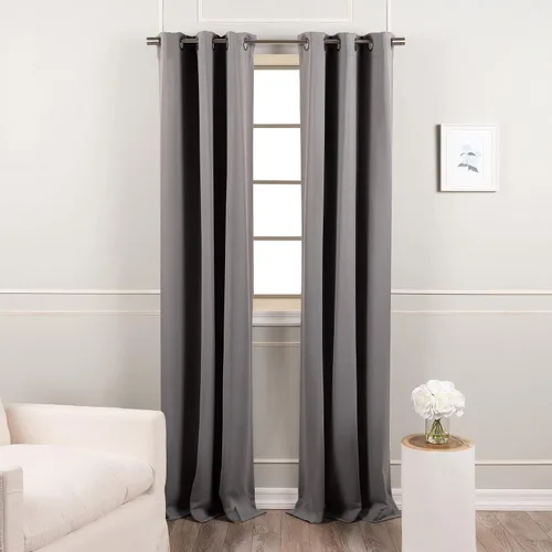 Miniatura 63 de Best Home Fashion Paneles de cortinas opacas con aislamiento térmico de alta calidad para tratamiento de ventanas, para dormitorio, acero inoxidable