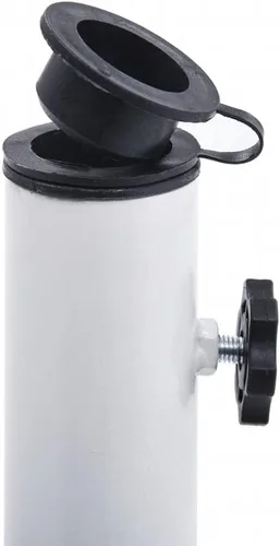 Miniatura 6 de Base redonda para sombrilla de patio, soporte resistente para sombrilla para exteriores, patio, piscina, al aire libre, blanco, 26.5 libras, hierro