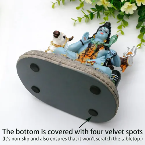 Miniatura 5 de alikiki Estatua de Dios indio Señor Shiva – Regalos para indio hindú de 6.7 pulgadas de alto, ídolo Shiva con vaca, regalos de regreso indio