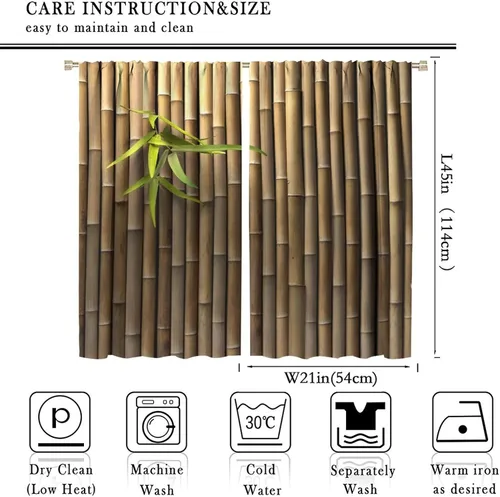 Miniatura 2 de Cortinas de bambú 3D impresas para exteriores, cortinas de bambú natural japonés zen, sala de estar, cocina, bolsillo para barra, cortinas