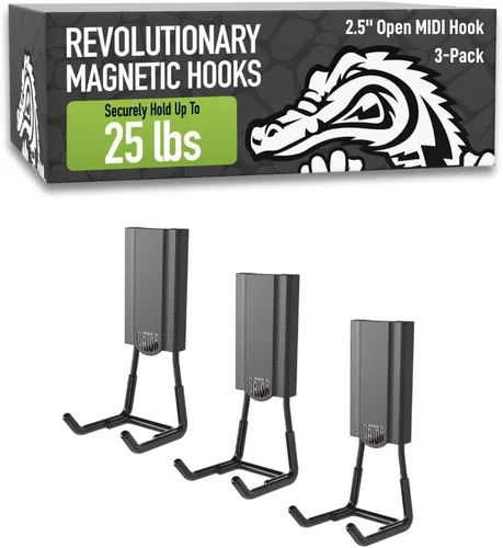 Miniatura 13 de GATOR MAGNETICS MIDI Ganchos cerrados de 2.5 pulgadas, ganchos magnéticos resistentes de 25 libras para superficies de acero, patentados de fácil