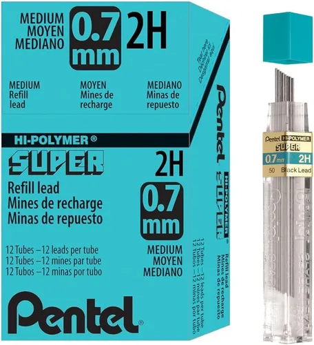 Miniatura 2 de Pentel Super Hi-Polymer repuesto de mina, 3/100 pulgadas, Gris