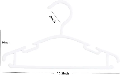 Miniatura 2 de Paquete de 60 perchas blancas para ropa de bebé, antideslizantes, para ropa de recién nacido, para regalo, para ropa de recién nacido, percha Blanco