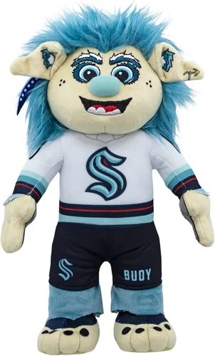 Miniatura 16 de Bleacher Creatures Anaheim Ducks Wild Wing - Figura de peluche de mascota de la NHL de 10 pulgadas (uniforme triangular verde azulado), una mascota