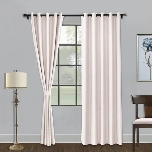 Miniatura 31 de Fcosie Cortinas opacas de 84 pulgadas de largo con textura de lino, con aislamiento térmico, con ojales en la parte superior con forro opaco blanco
