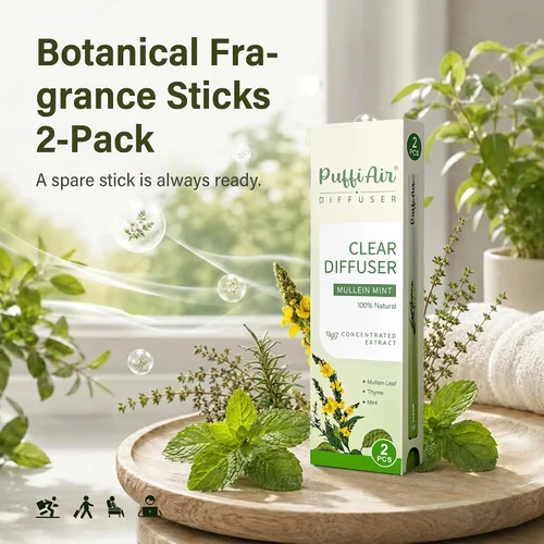 Miniatura 3 de PUFFIAIR Juego de varillas de fragancia botánica, gordolobo a base de plantas, aroma botánico de tomillo y menta, accesorio de fragancia personal