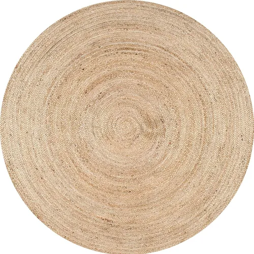 Miniatura 3 de Alfombra redonda 100% yute de 5 pies, fibras naturales, diseño trenzado, alfombra tejida a mano, decoración del hogar para sala de estar, pasillos