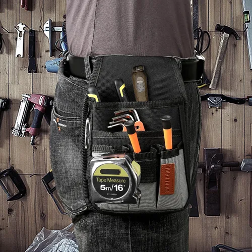 Miniatura 4 de VIDAR TOOLS Pequeña bolsa de herramientas con clip para cinturón, bolsas para cinturón de herramientas, bolsa de herramientas de electricista. Mini