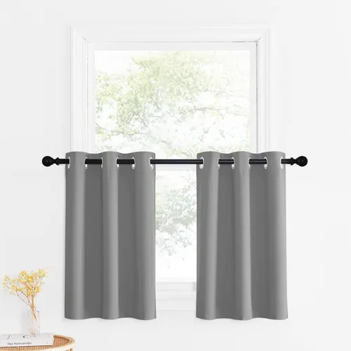 Miniatura 38 de NICETOWN Cortinas opacas de cocina para ventana sobre el fregadero, aislamiento térmico, decoración del hogar, pequeños niveles opacos con ojales
