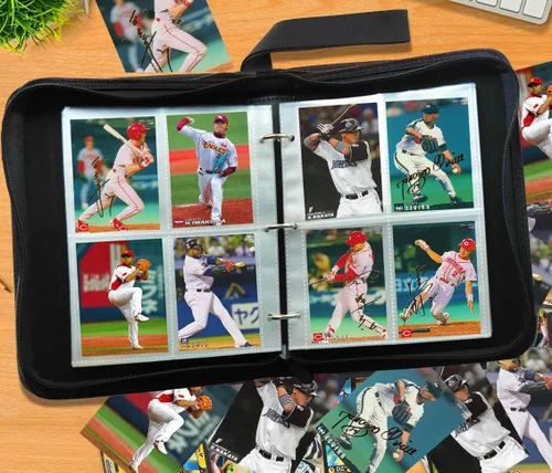 Miniatura 4 de Carpeta de tarjetas de fútbol, 4 bolsillos protectores de almacenamiento para tarjetas de béisbol, fundas para tarjetas deportivas y tarjetas