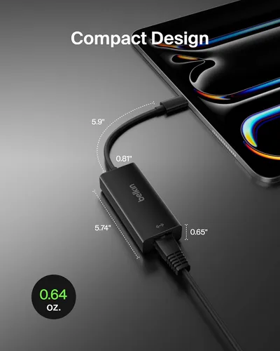 Miniatura 5 de Belkin Adaptador USB-C a Ethernet, puerto Ethernet Gigabit compatible con MacBook Pro y Dell XPS de 13 pulgadas, paquete de 6